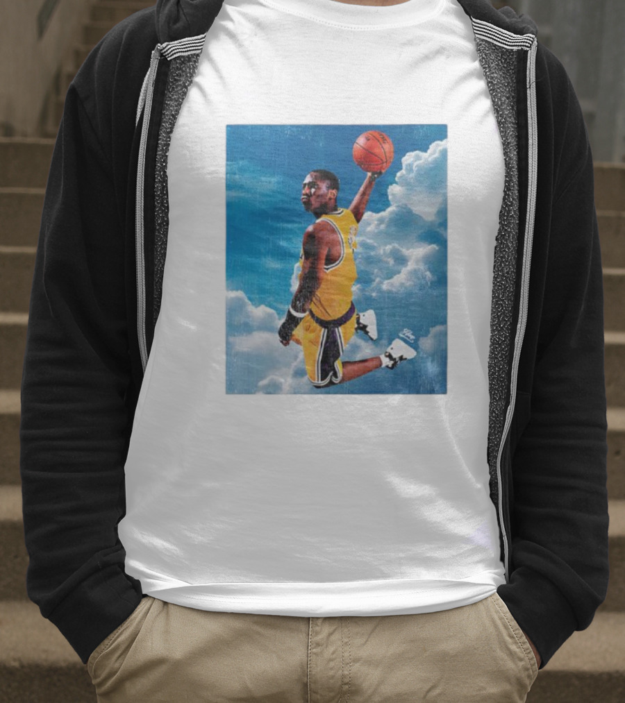 Mamba Sky High Basketball Legend Jumping Through Clouds T-Shirt