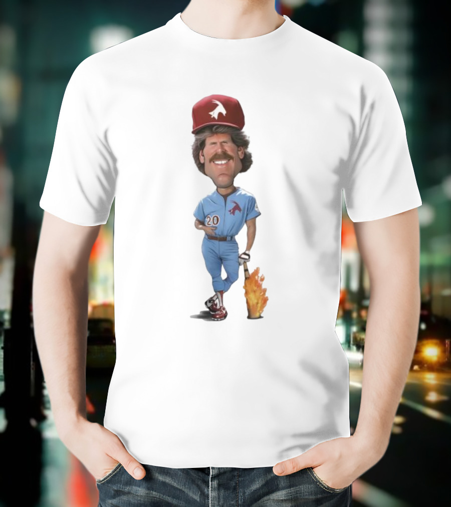 Philadelphia Mike Schmidt 20 Baseball Legend Vintage Illustration T-Shirt