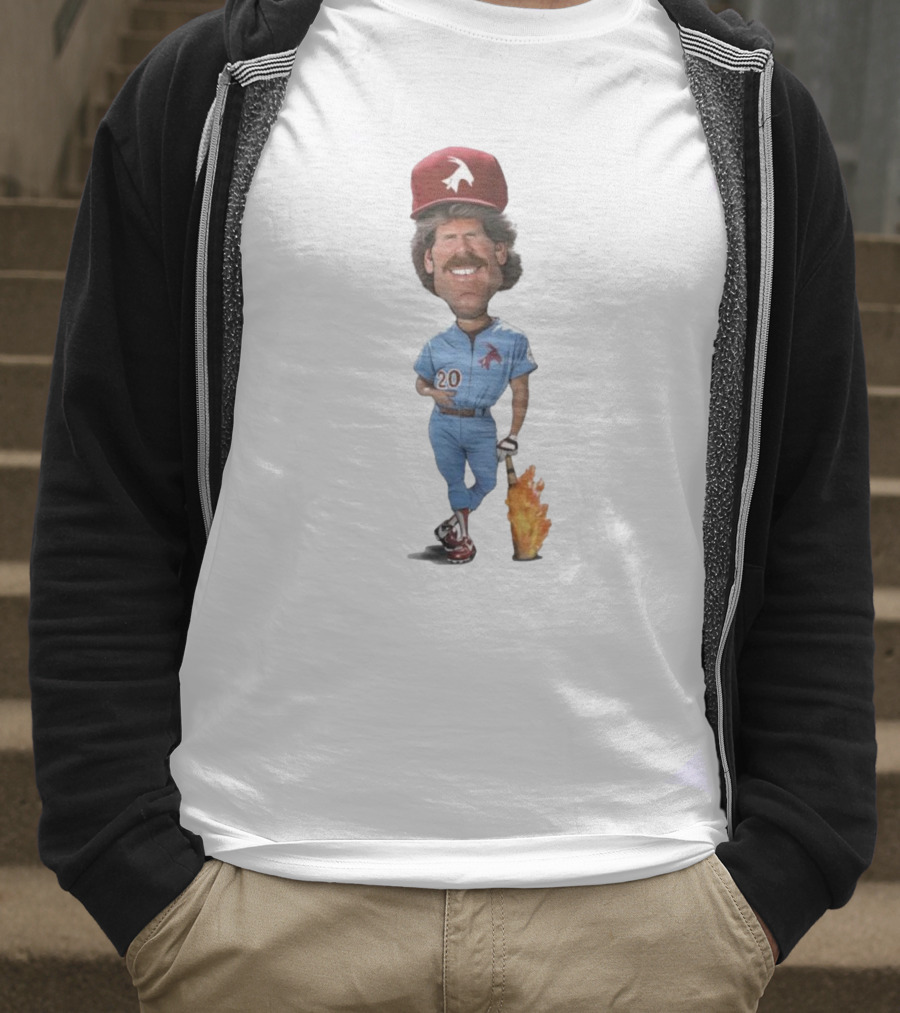 Philadelphia Mike Schmidt 20 Baseball Legend Vintage Illustration T-Shirt
