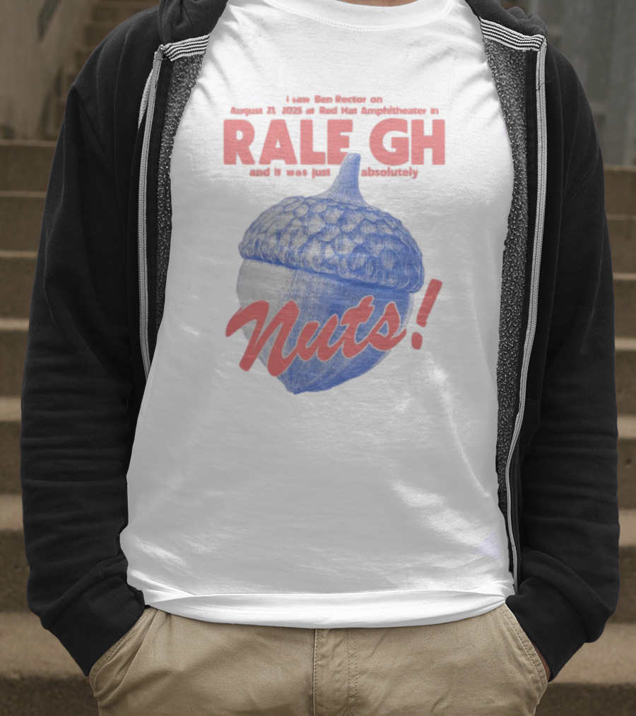 Ben Rector Raleigh Concert August 2023 Red Hat Amphitheater Nuts Acorn T-Shirt