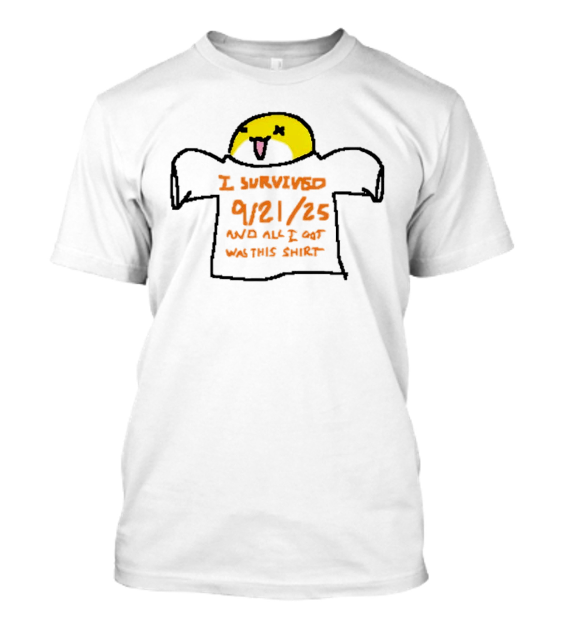 I Survived 9-21-25 Funny Yellow Face Icon T-Shirt