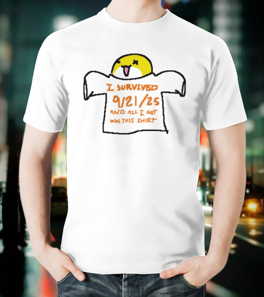 I Survived 9-21-25 Funny Yellow Face Icon T-Shirt