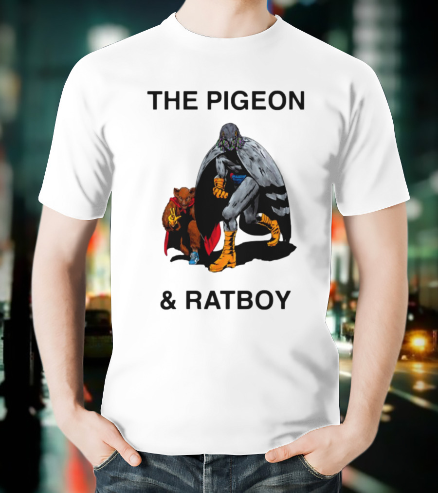 The Pigeon And Ratboy Superhero Duo Graphic T-Shirt