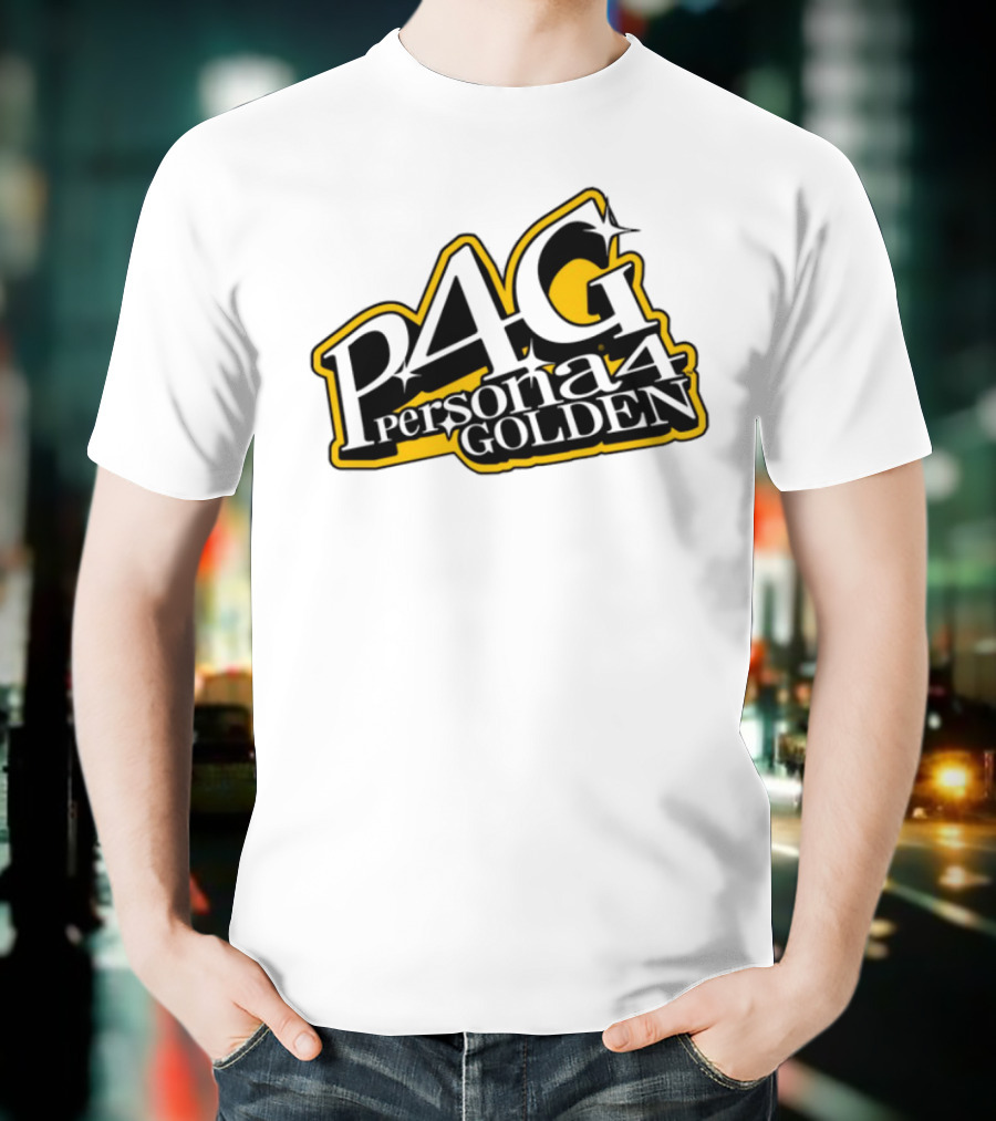 Persona 4 Golden Atlus P4G Yellow Black Text T-Shirt