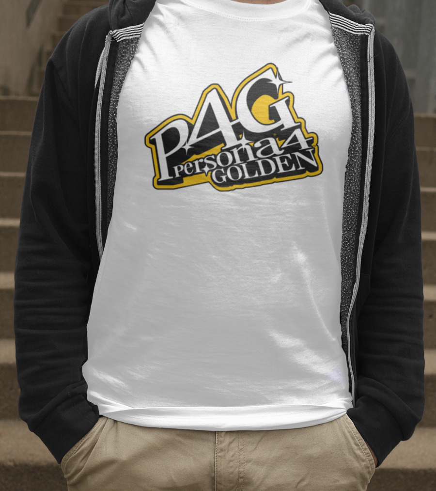 Persona 4 Golden Atlus P4G Yellow Black Text T-Shirt