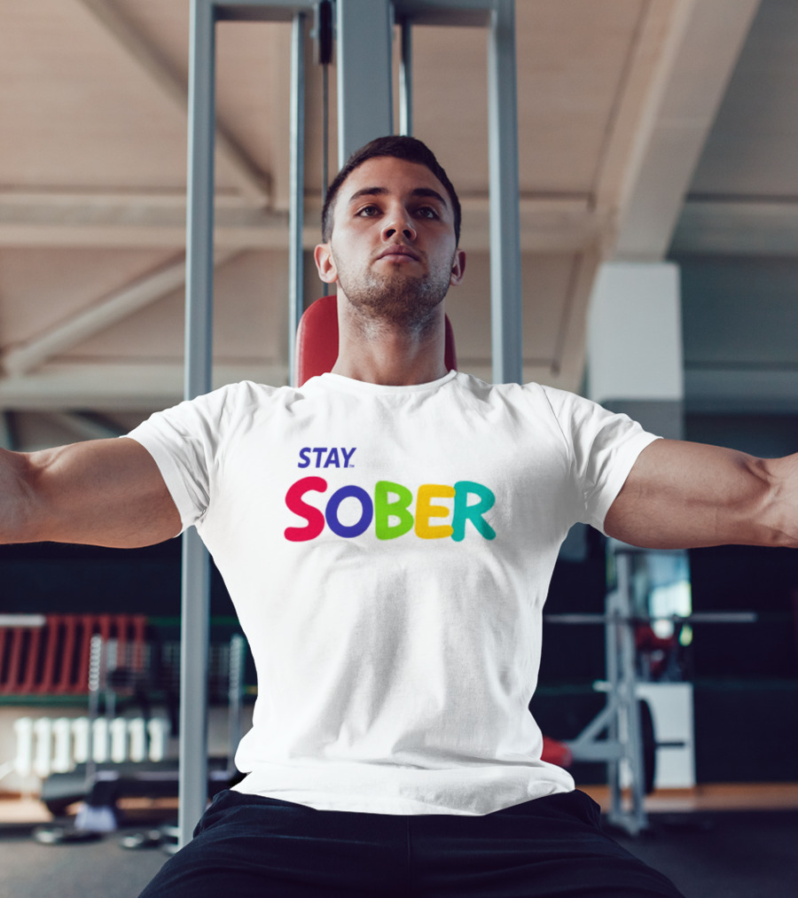 Stay Sober Bright Colorful Text Gaming T-Shirt