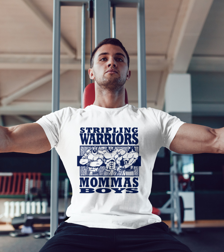 Stripling Warriors Mommas Boys Bold Muscular Figures T-Shirt