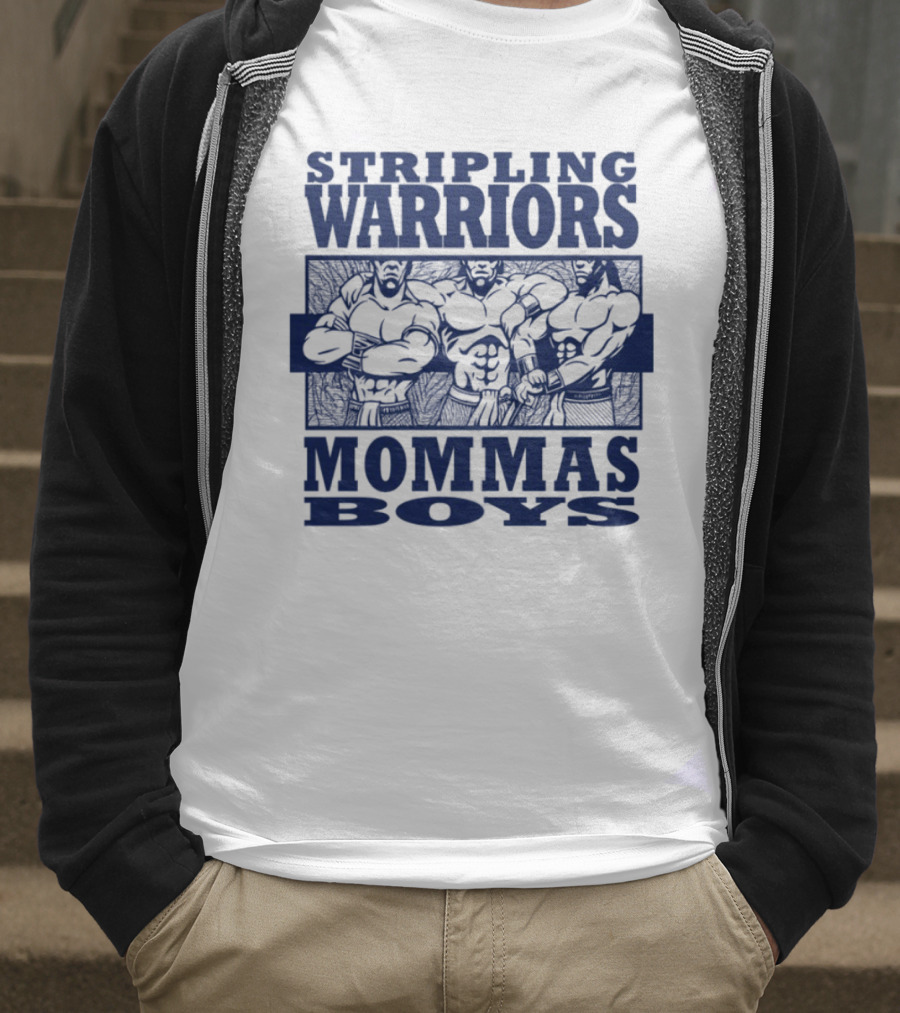 Stripling Warriors Mommas Boys Bold Muscular Figures T-Shirt