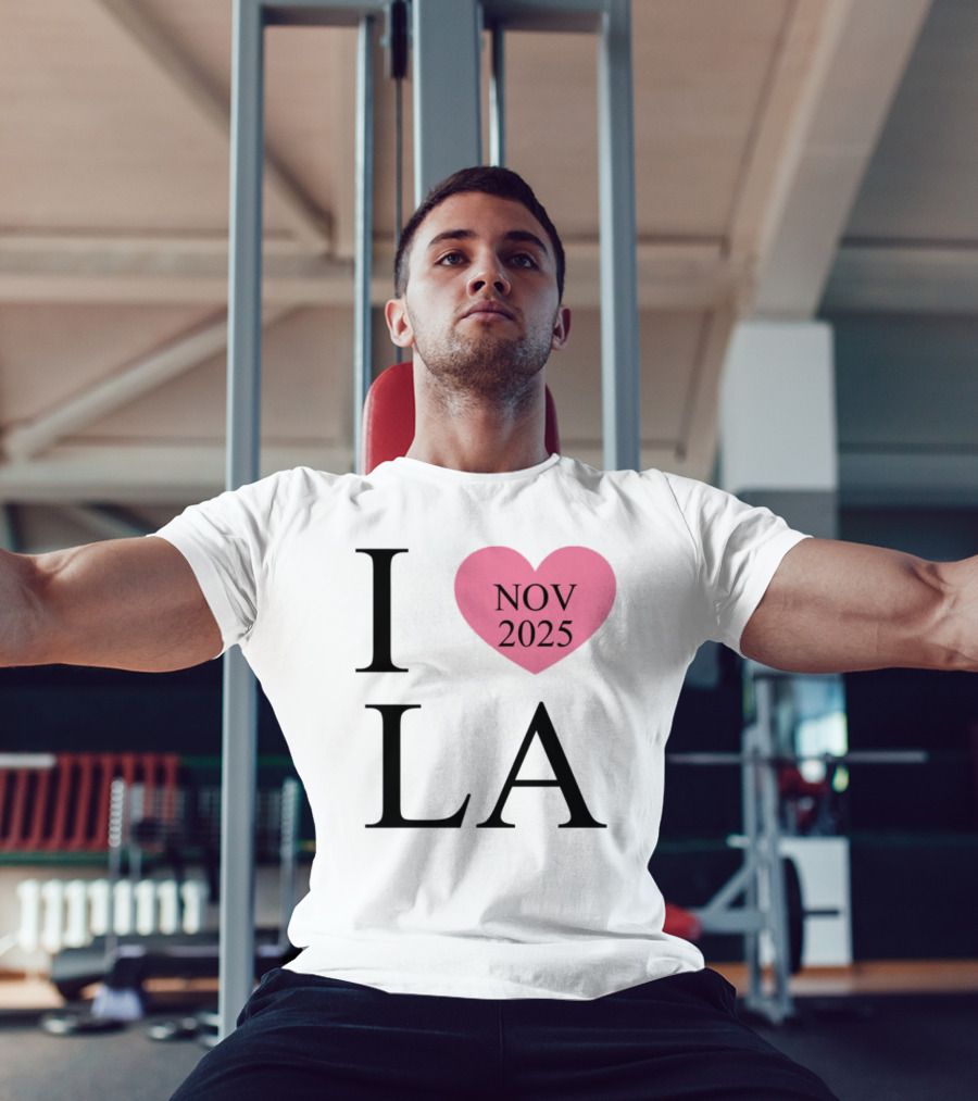 I Love LA Nov 2025 Heart Pink T-Shirt