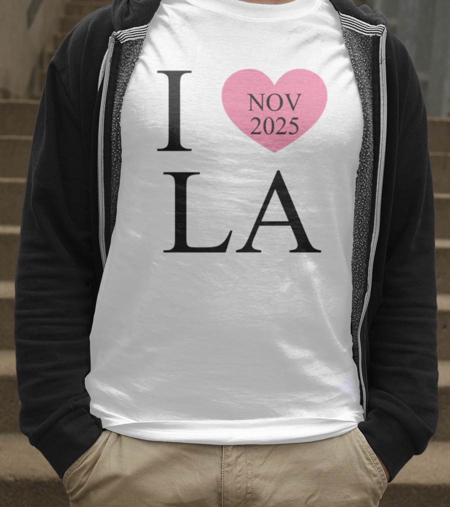 I Love LA Nov 2025 Heart Pink T-Shirt