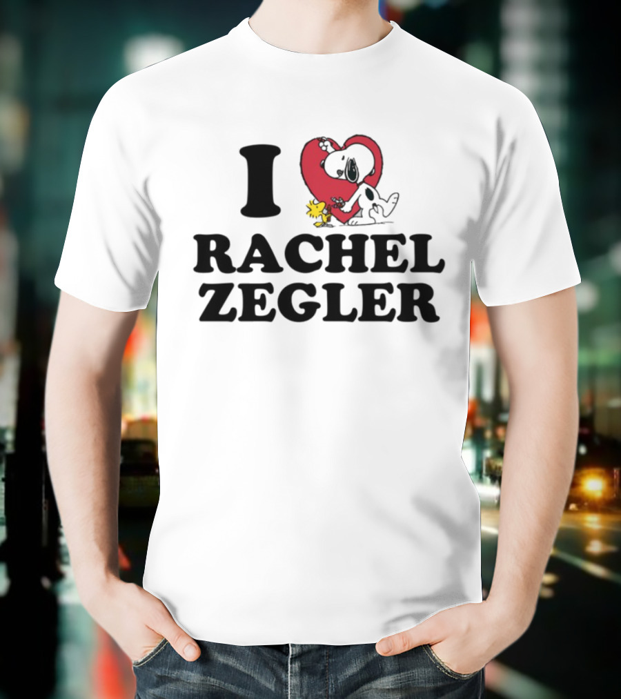 I Love Rachel Zegler Snoopy Woodstock Peanuts Heart T-Shirt