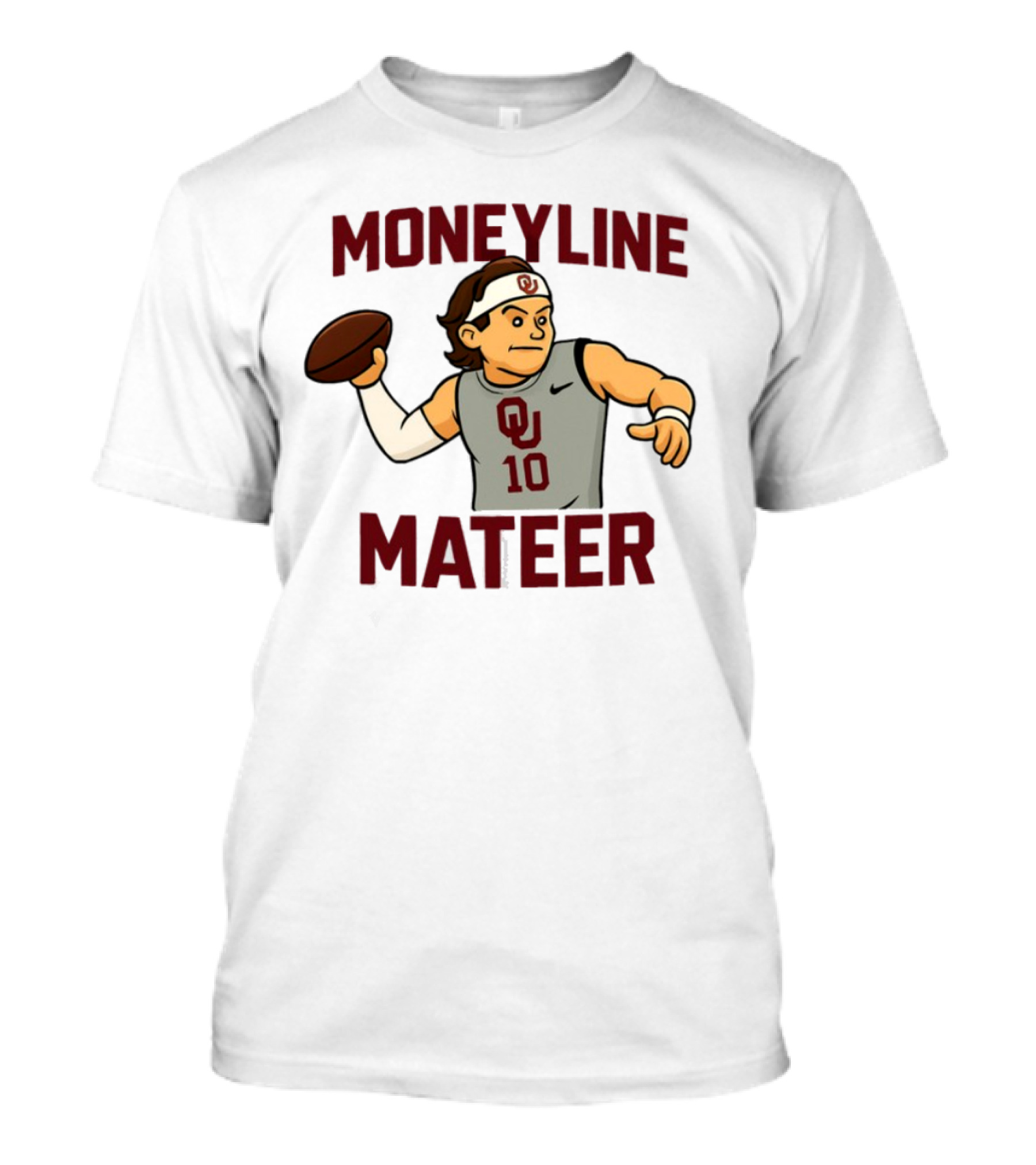 Moneyline Mateer OU Football Throwing Action T-Shirt