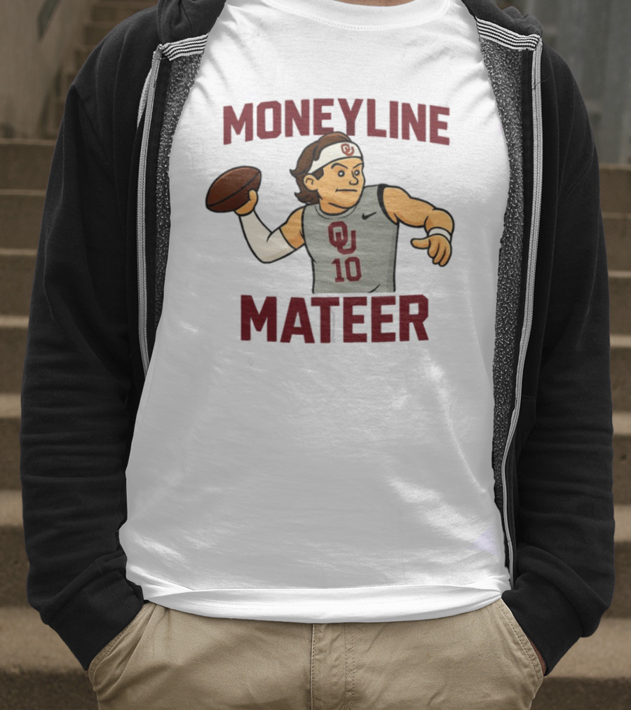 Moneyline Mateer OU Football Throwing Action T-Shirt