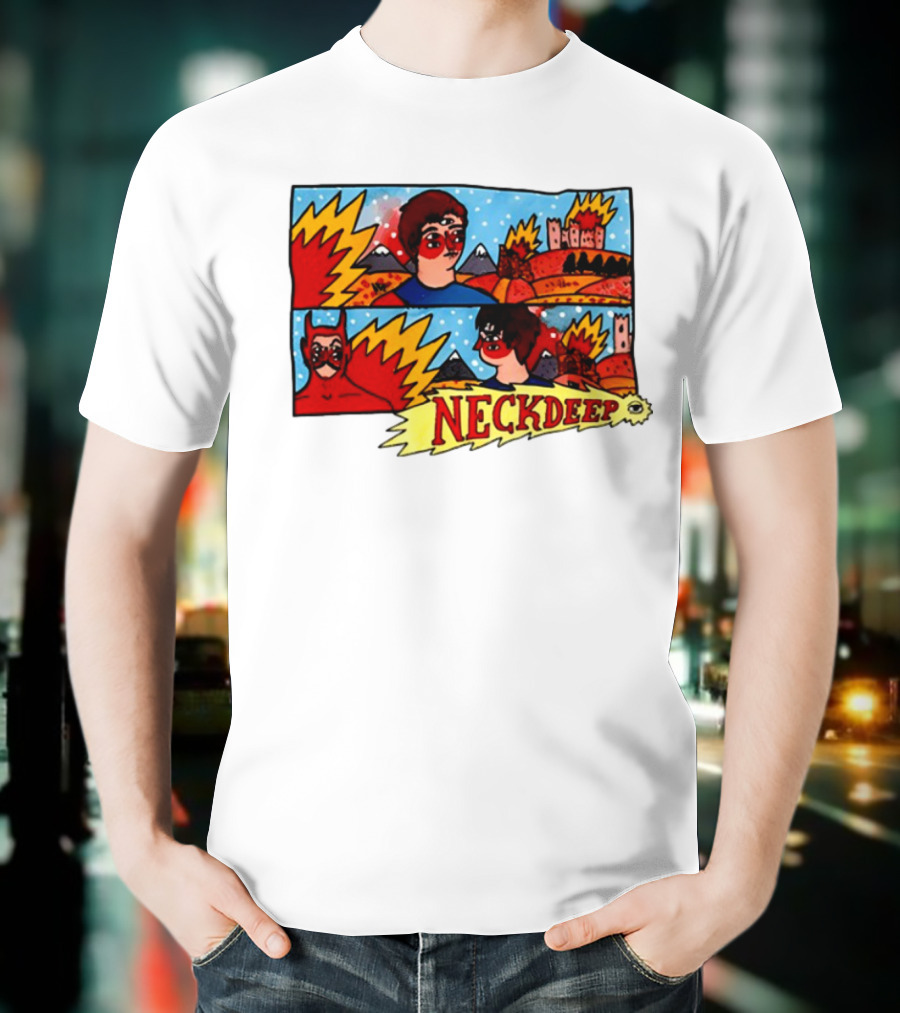 Neckdeepuk Lnotgy 10 Year Album Art Comic Style T-Shirt