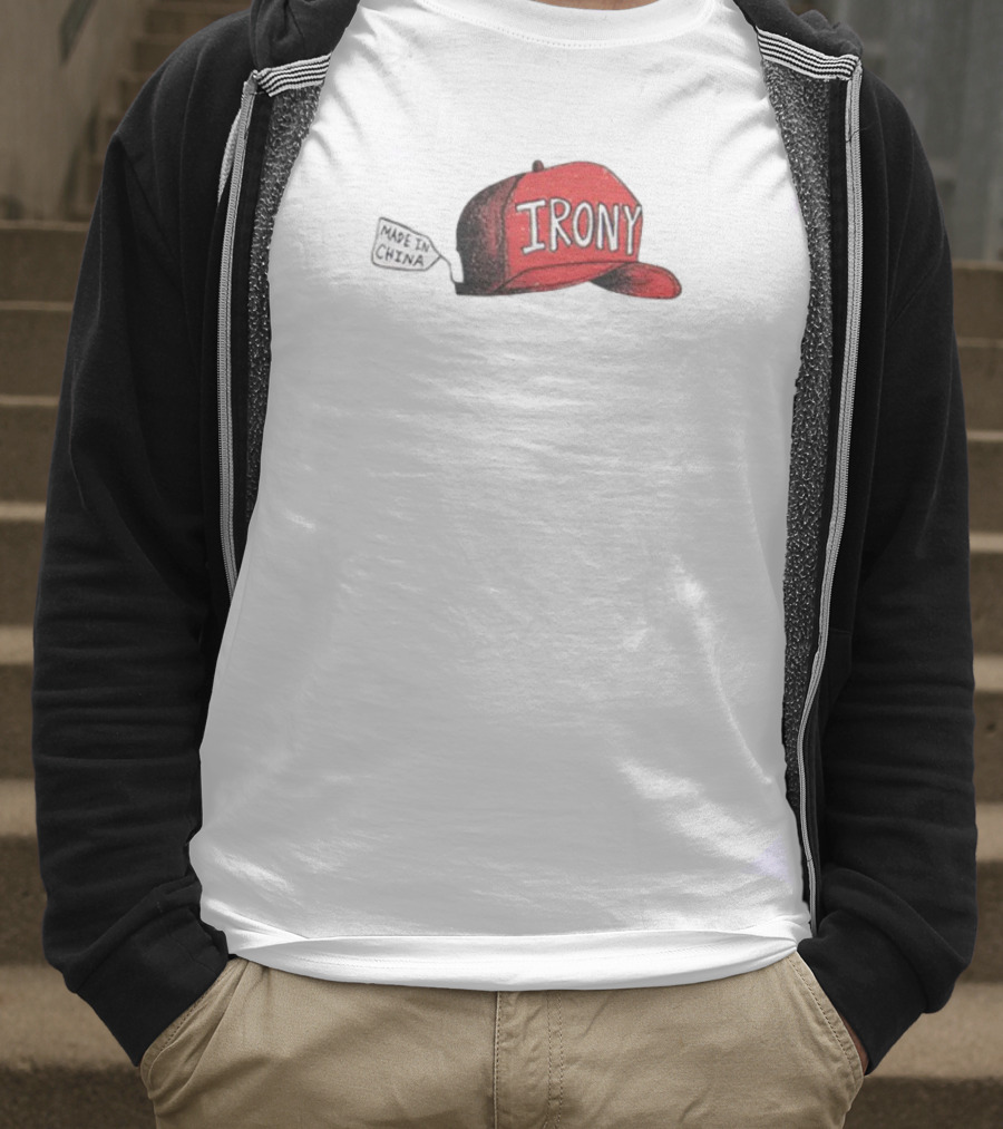 Irony Red Cap Made In China Hat T-Shirt