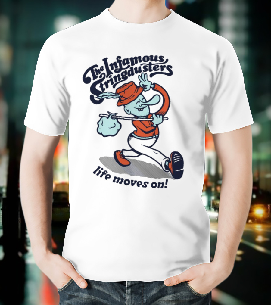 The Infamous Stringdusters Cartoon Character Life Moves On T-Shirt