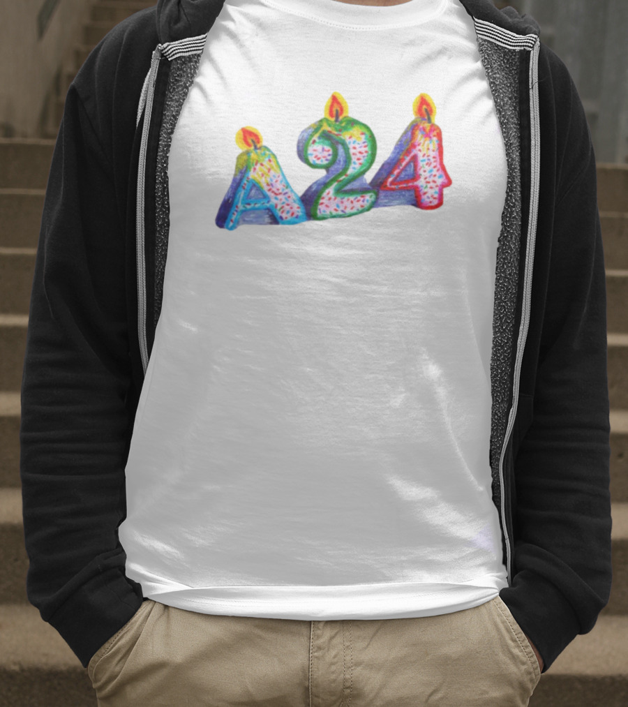A24 Birthday Candle Celebration Event Festive Candles T-Shirt
