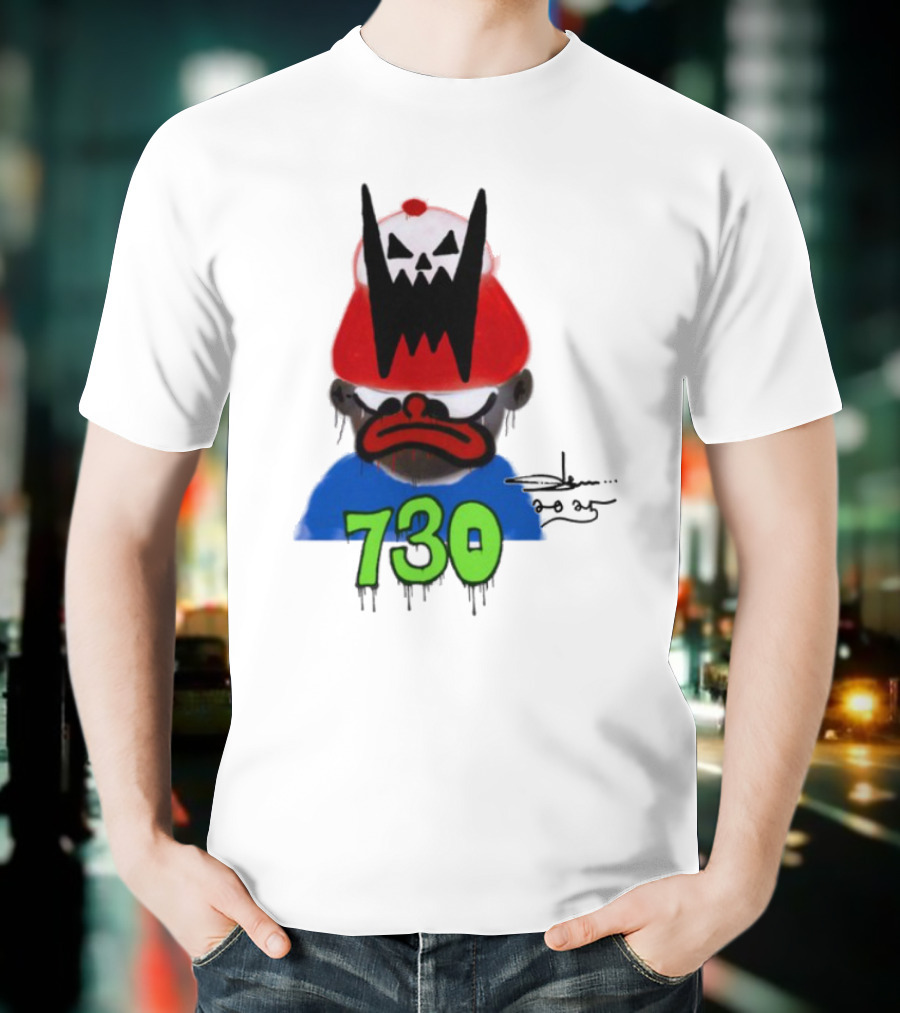 Slawn X Asspizza 730 Masked Character With Red Hat T-Shirt