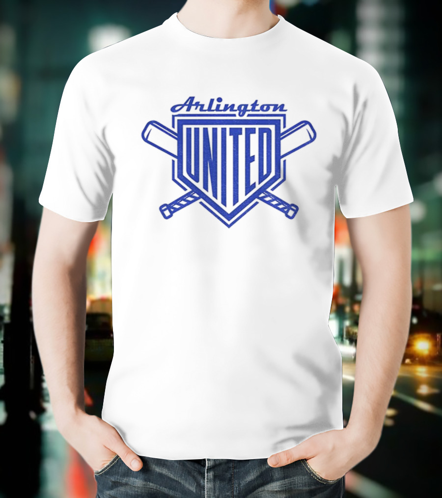 Arlington United Baseball Full Chest Crossed Bats Home Plate T-Shirt