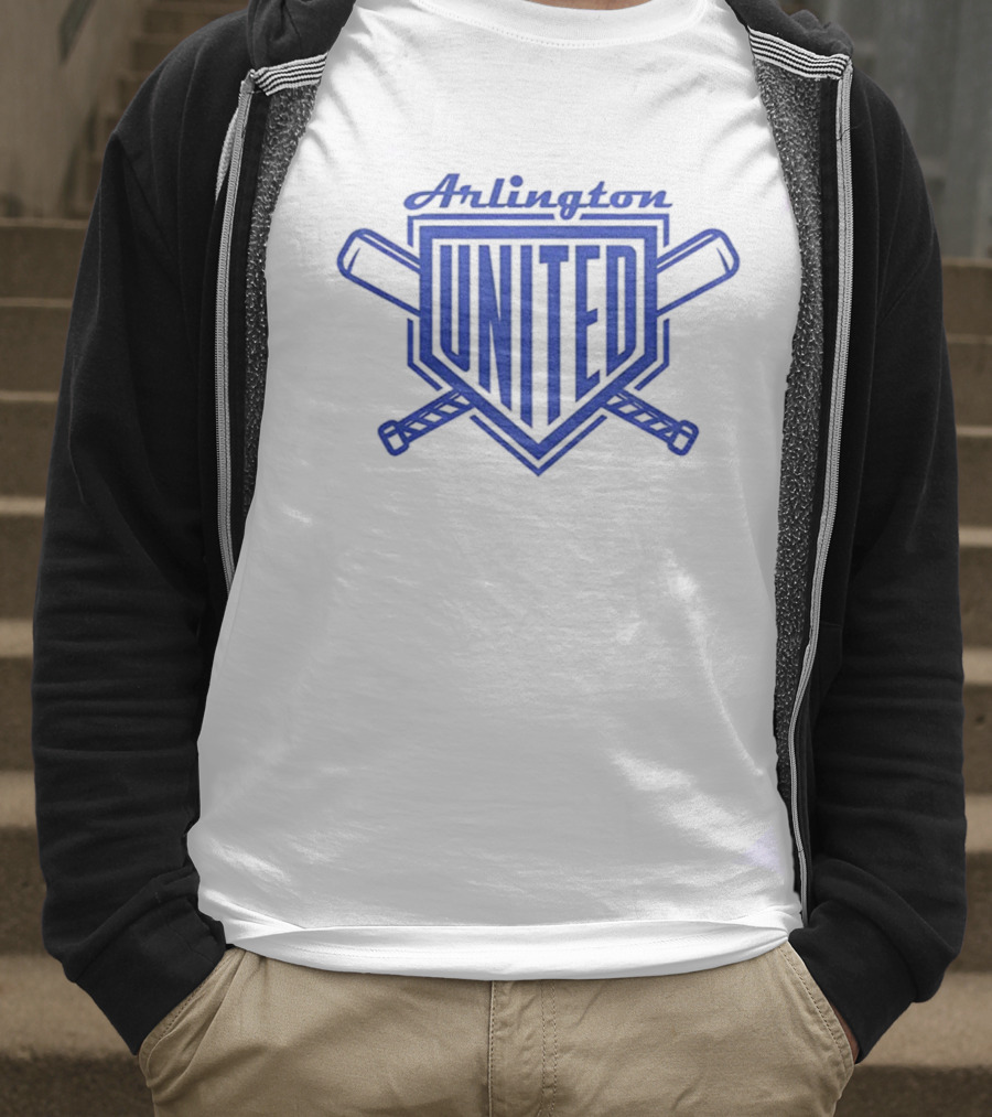Arlington United Baseball Full Chest Crossed Bats Home Plate T-Shirt