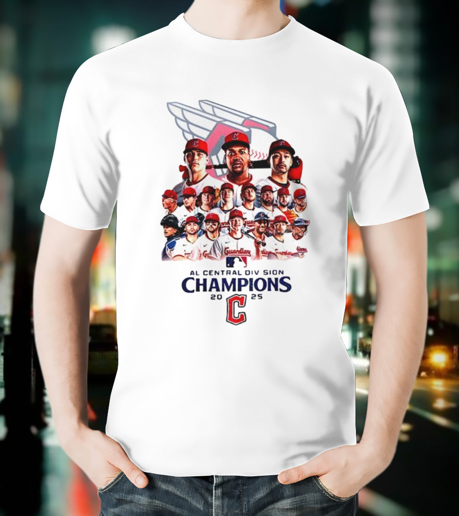 Cleveland Guardians 2025 AL Central Division Champions MLB Postseason T-Shirt