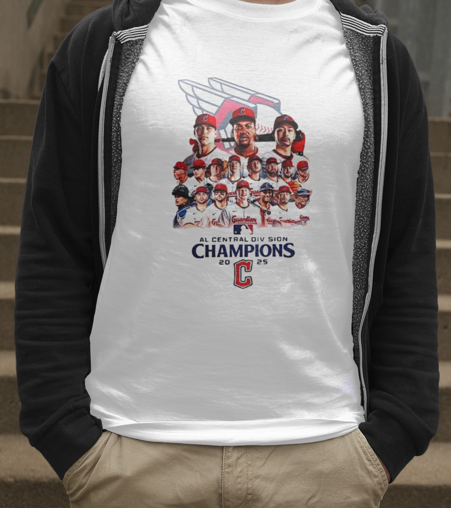 Cleveland Guardians 2025 AL Central Division Champions MLB Postseason T-Shirt