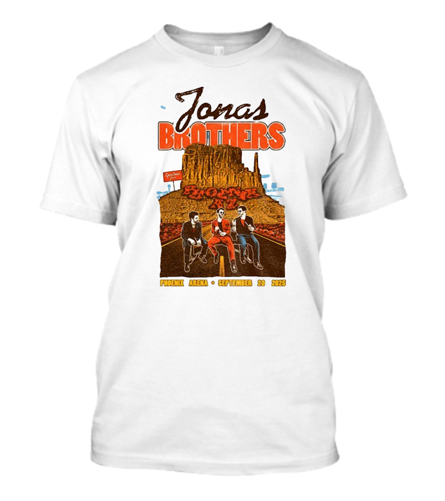 Jonas Brothers Phoenix Arena September 29 2025 Arizona Concert Cactus City Skyway T-Shirt