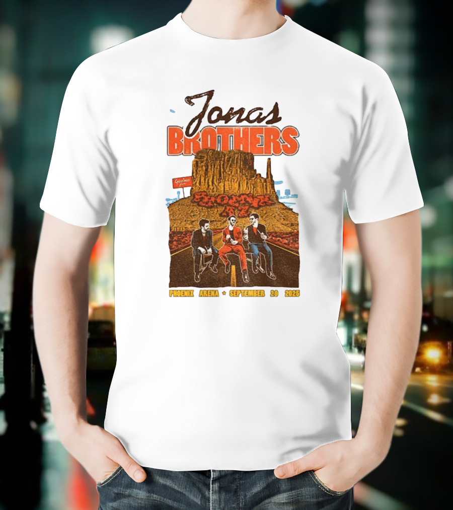 Jonas Brothers Phoenix Arena September 29 2025 Arizona Concert Cactus City Skyway T-Shirt