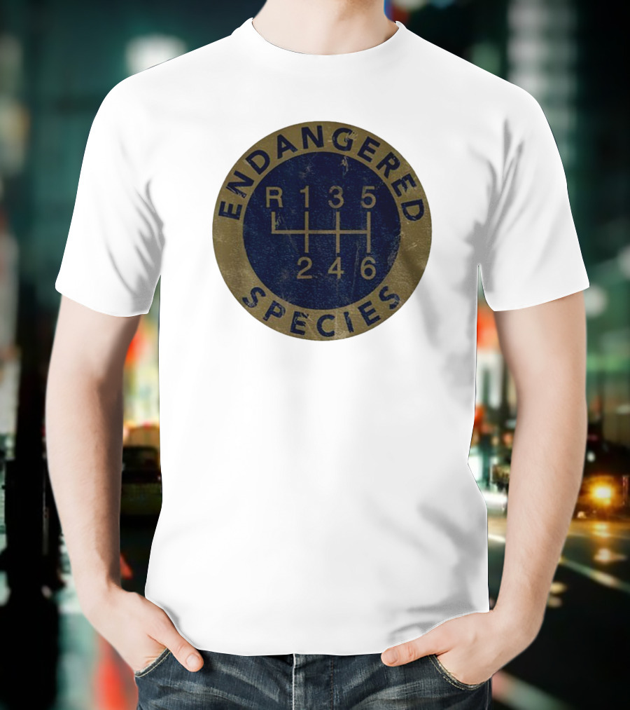 Endangered Species R 135246 Vintage Gear Shift Emblem T-Shirt