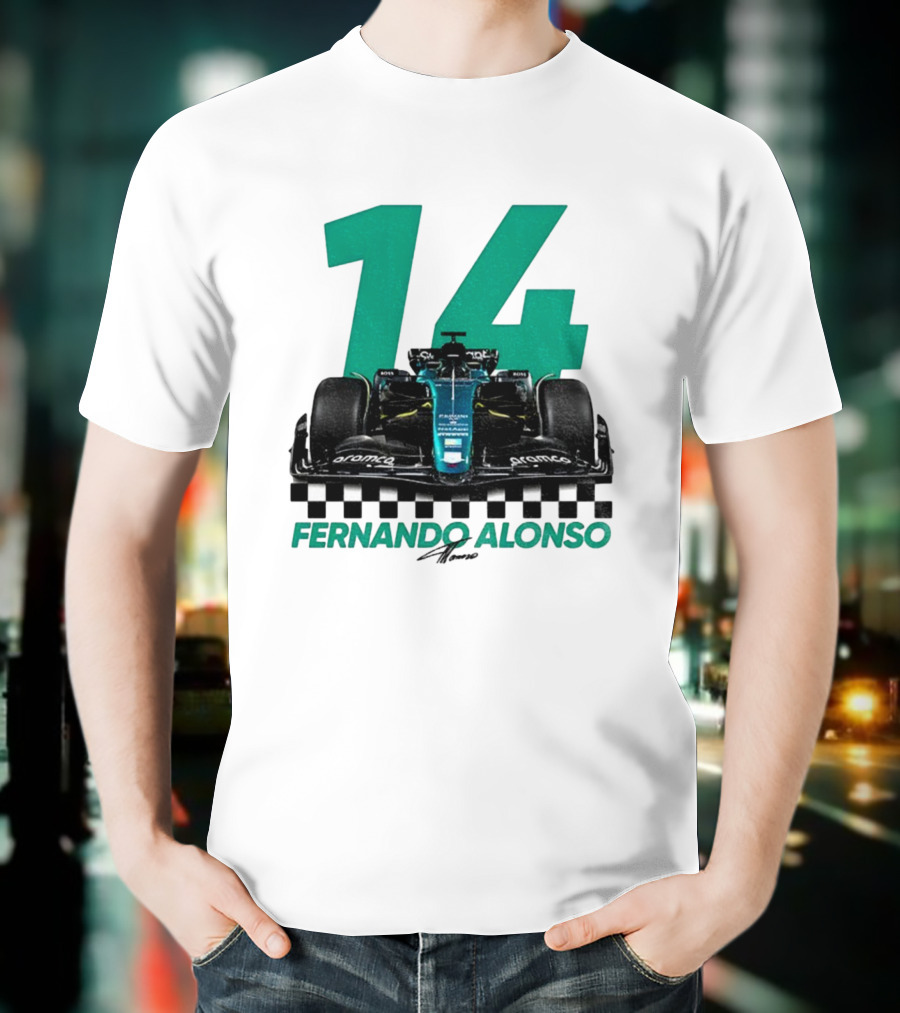 Fernando Alonso 14 F1 Racing Legend Signature Motorsport Fan T-Shirt