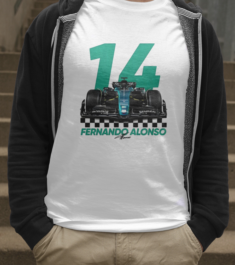 Fernando Alonso 14 F1 Racing Legend Signature Motorsport Fan T-Shirt