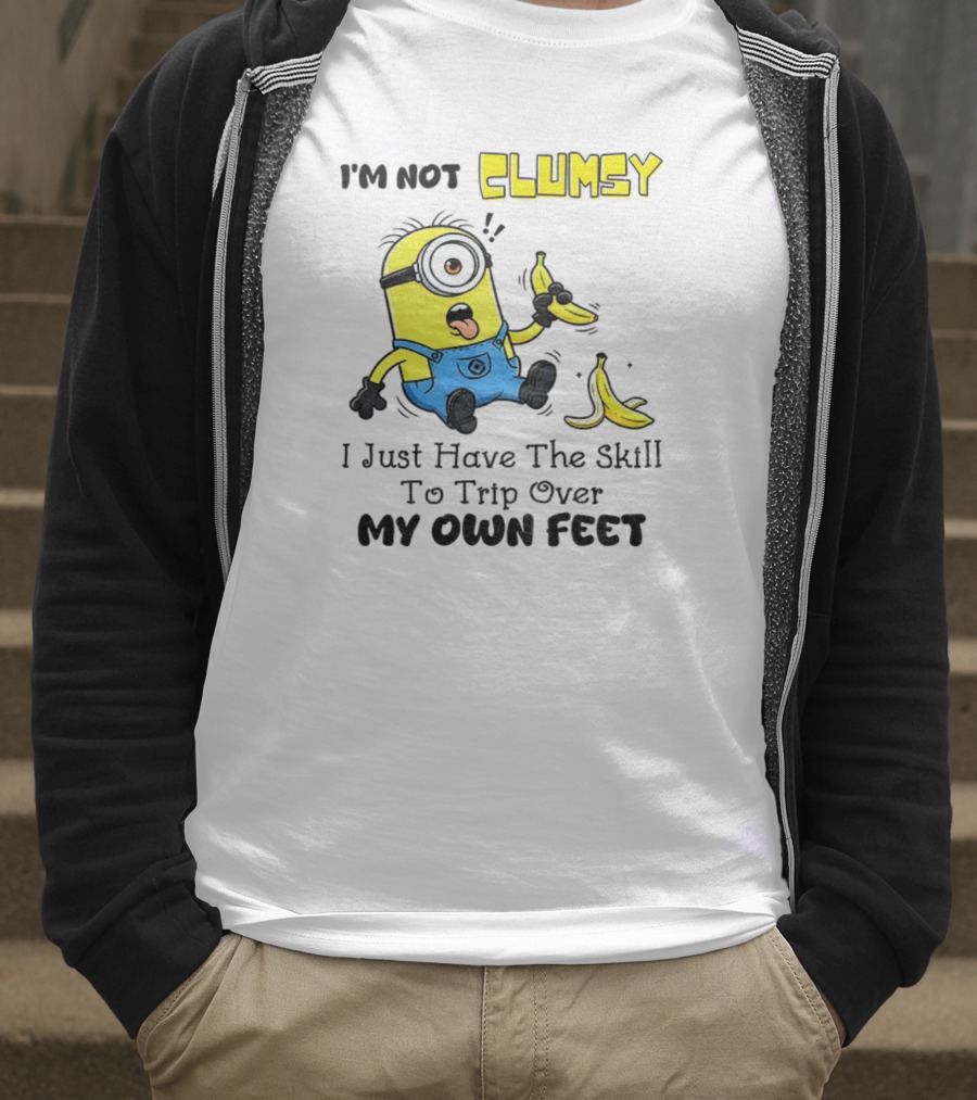 Minion Clumsy Banana Humor Trip Over My Own Feet T-Shirt