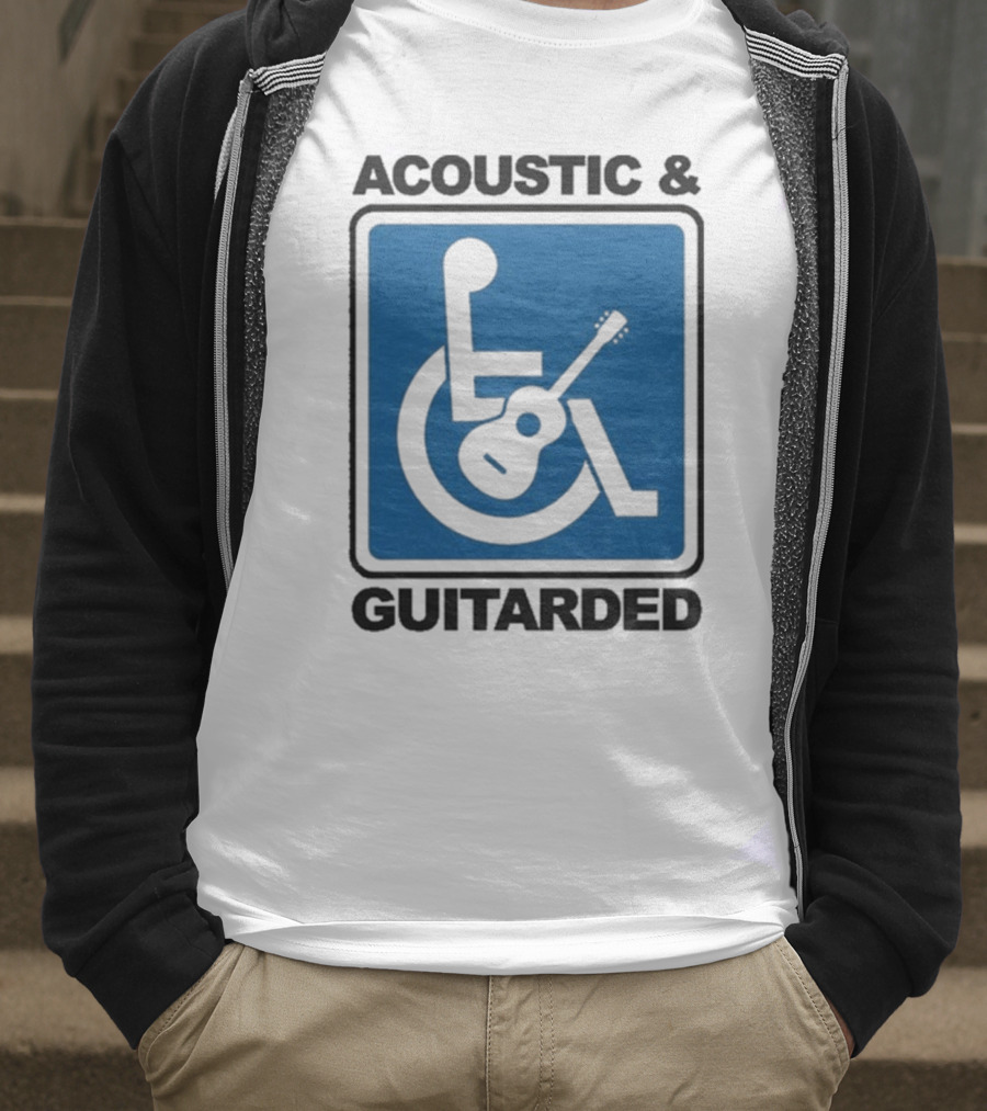 Acoustic And Guitarded Wheelchair Symbol Guitar Icon T-Shirt
