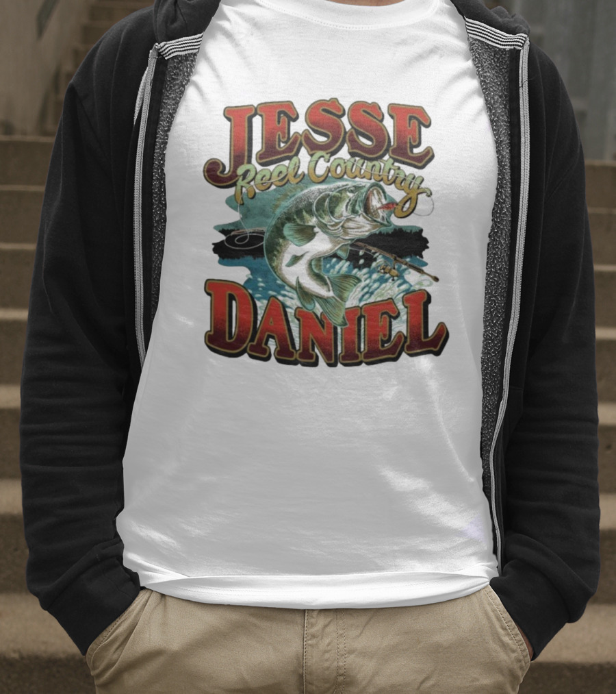 Jesse Daniel Reel Country Fishing Bass And Rod Adventure T-Shirt