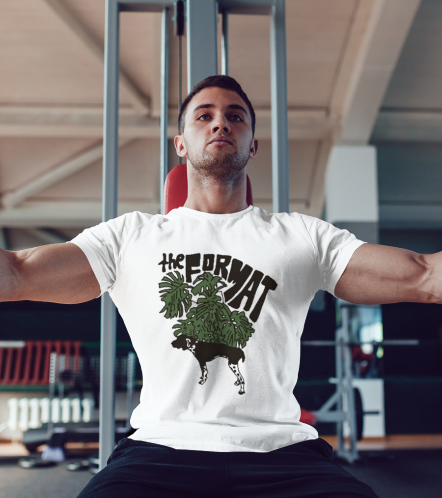 The Format Tropical Leaves And Dog Mustard T-Shirt