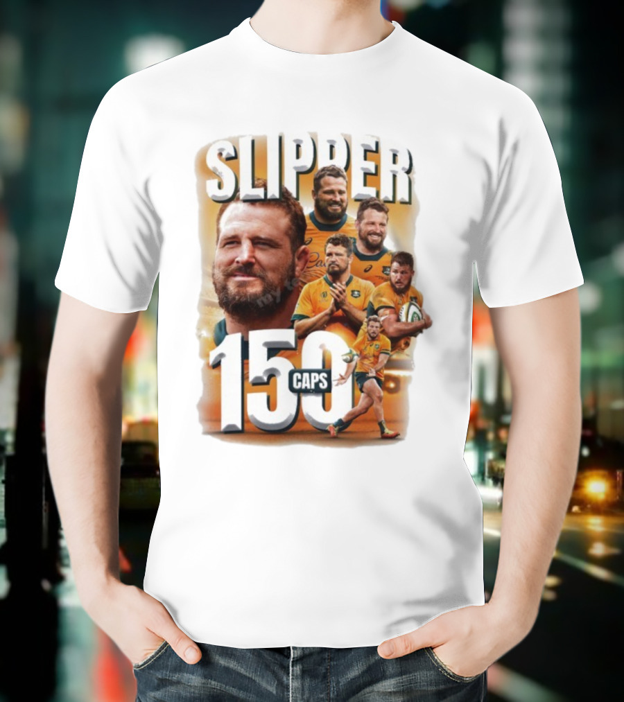 Wallaby Slipper 150 Caps Rugby Milestone Celebration T-Shirt