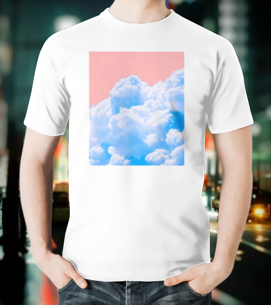 Permanent Permeation Cloudscape On Pink Sky T-Shirt