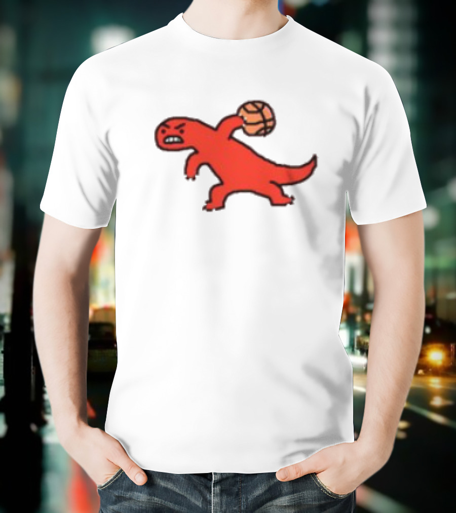 Dino Paint Luxe Red Dinosaur Basketball T-Shirt