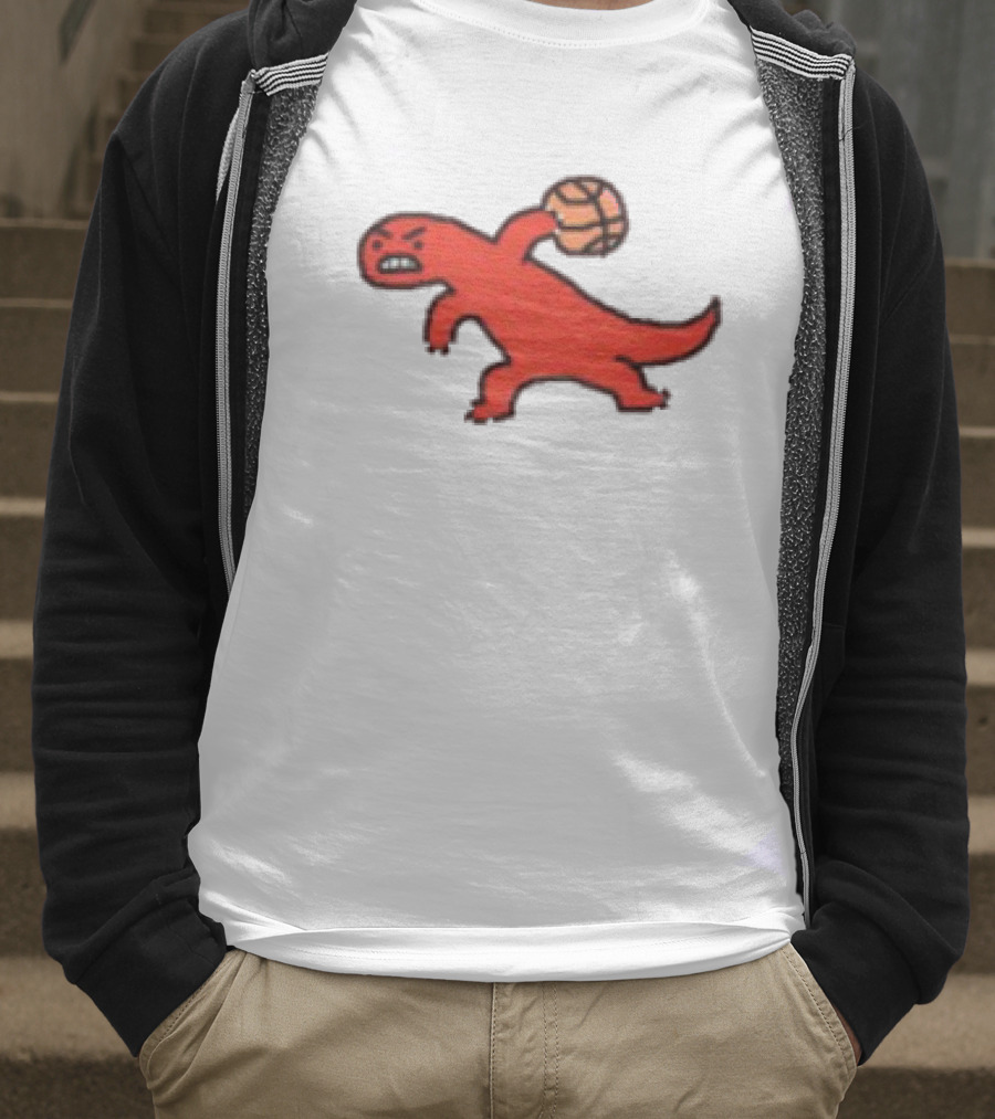 Dino Paint Luxe Red Dinosaur Basketball T-Shirt
