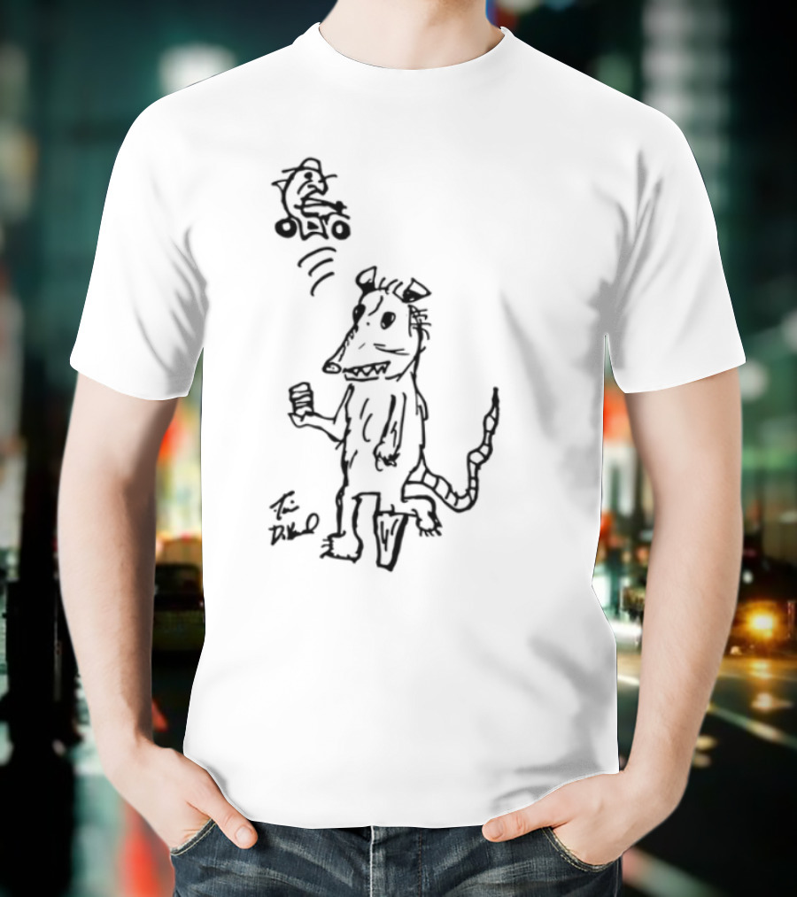 Possum Peg Leg Pirate Drawing T-Shirt
