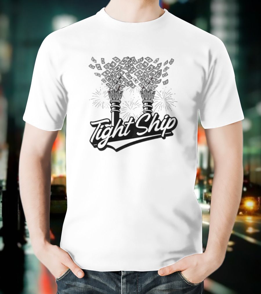 Tight Ship Cincinnati Baseball Flower Arch Fireworks T-Shirt