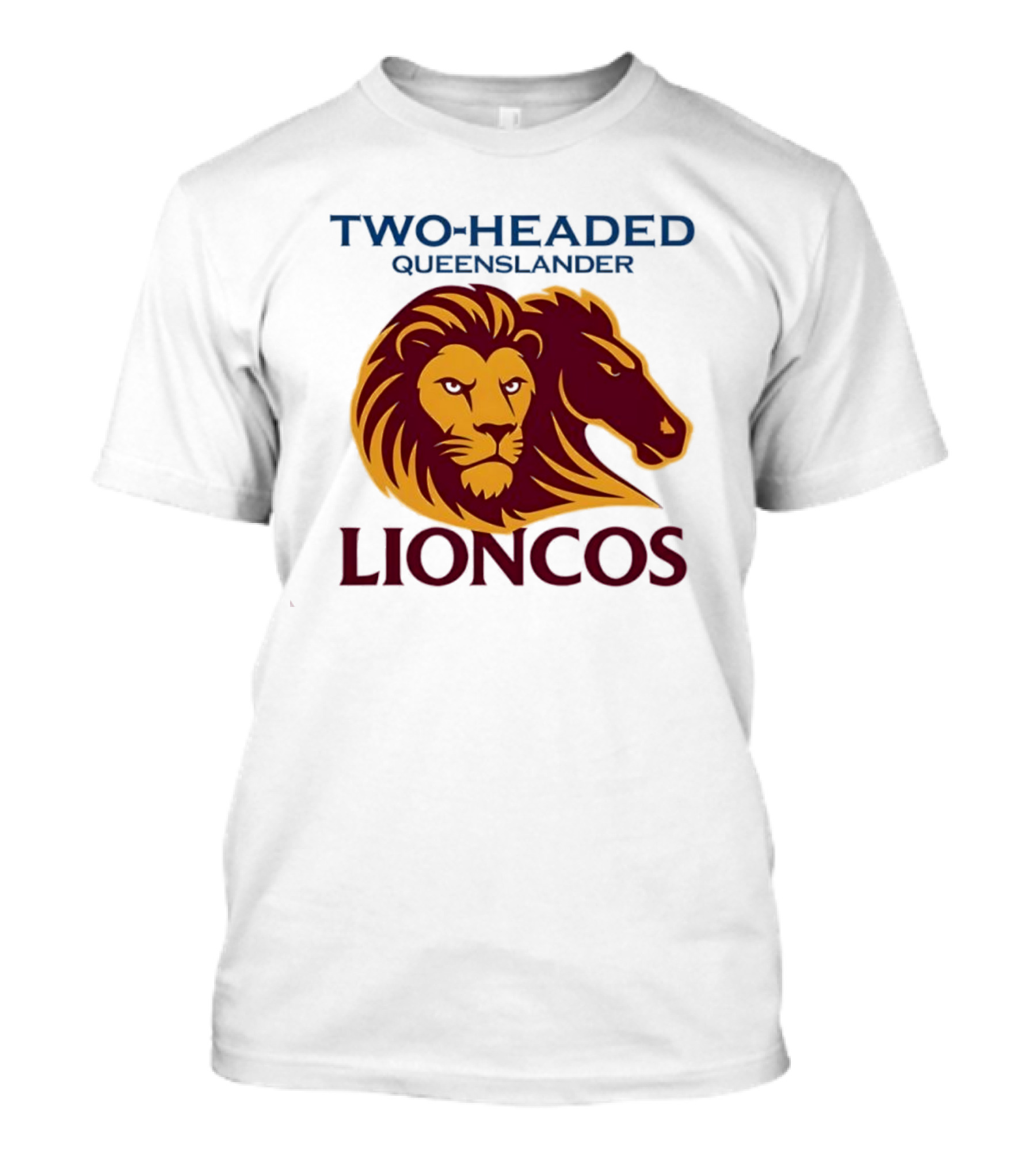 Two Headed Queenslander Lioncos Lion And Horse Head T-Shirt