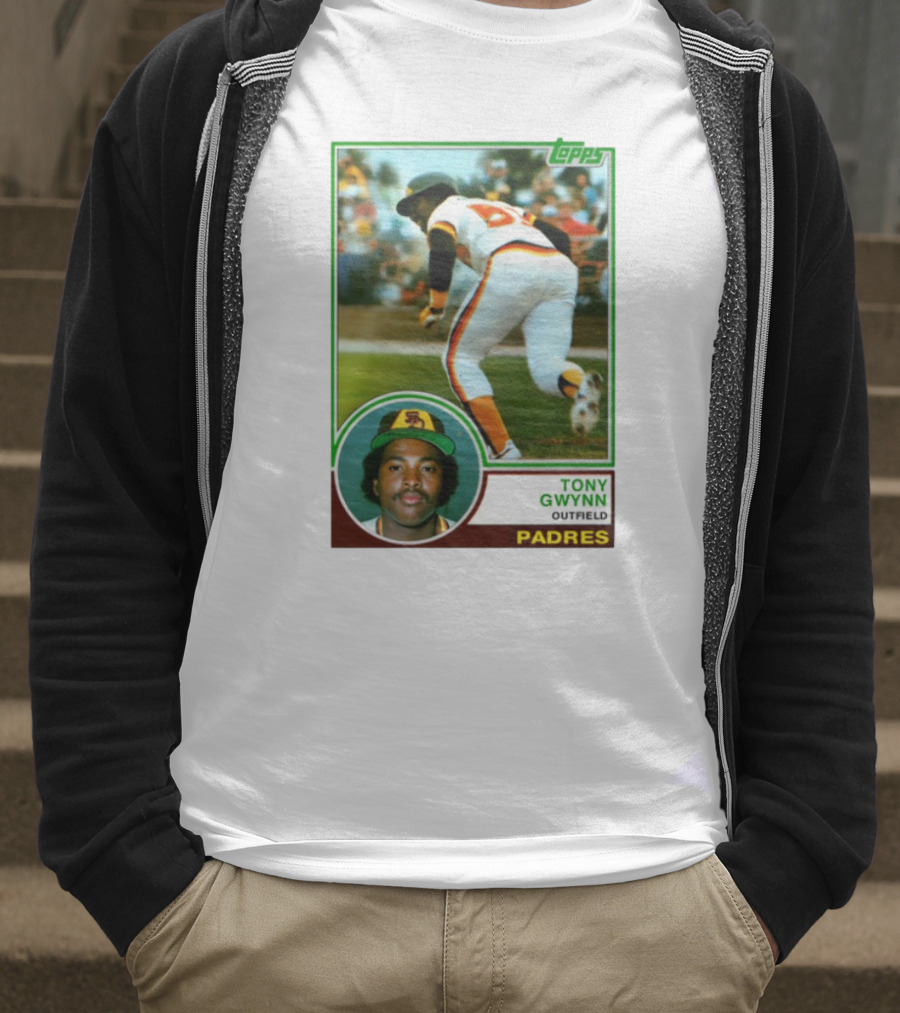 Topps Tony Gwynn Outfield Padres Baseball Card T-Shirt