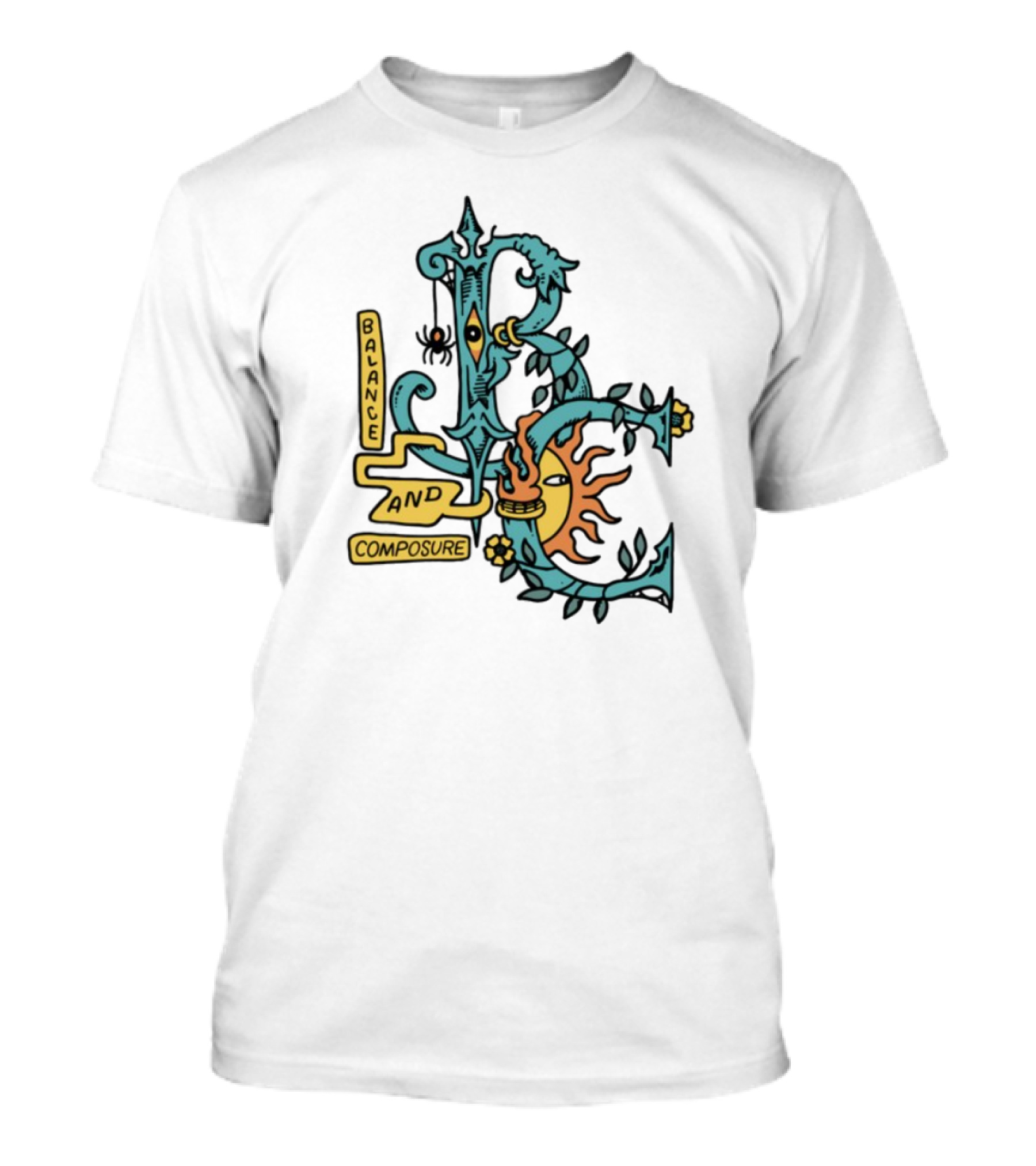 BALANCE AND COMPOSURE ORCHID BLUE SUN AND MOON T-Shirt