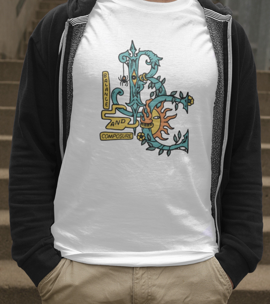 BALANCE AND COMPOSURE ORCHID BLUE SUN AND MOON T-Shirt