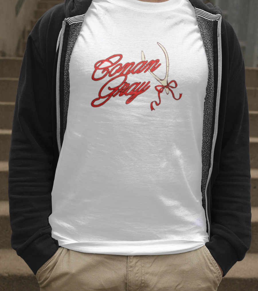Conan Gray Red Script Wishbone Ribbon T-Shirt