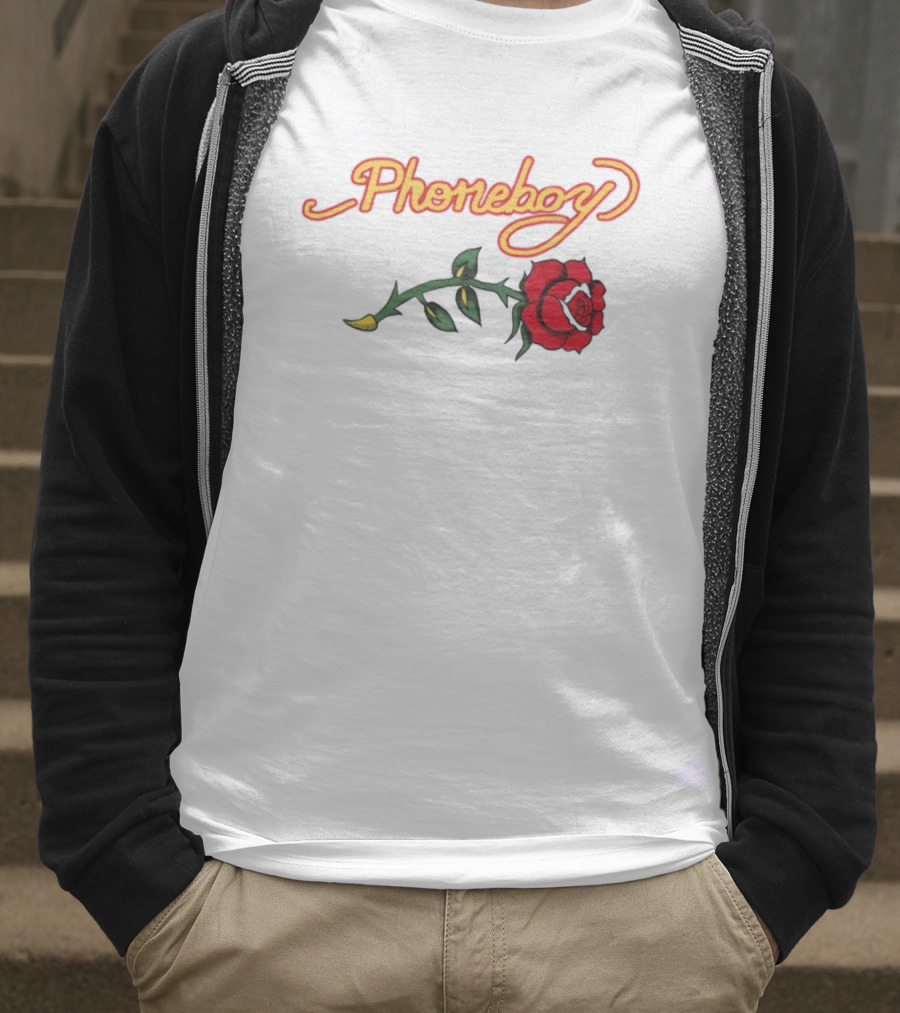 Phoneboy Red Rose Flower Graphic T-Shirt