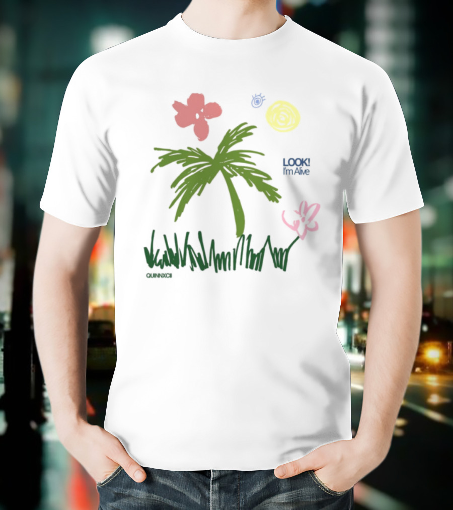 Quinnxcii Aloha Mood Palm Tree Album Cover Art T-Shirt