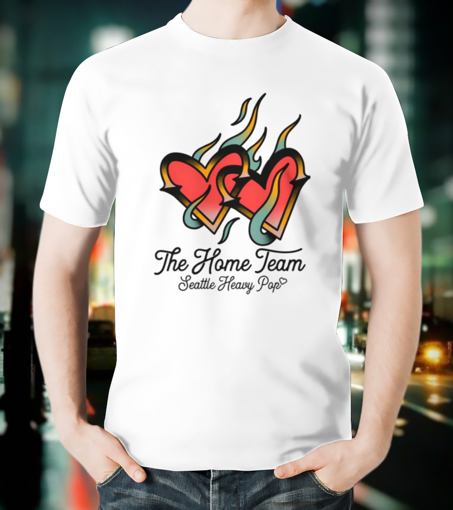 The Home Team Seattle Heavy Pop Burning Hearts T-Shirt
