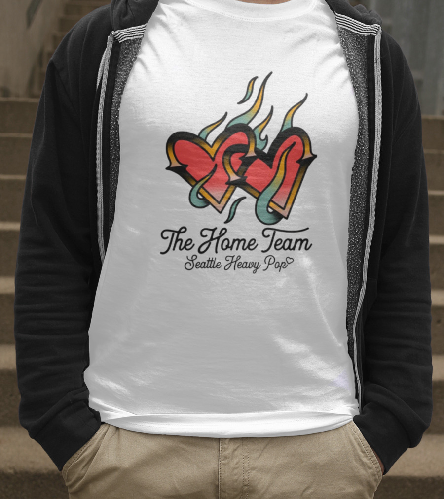 The Home Team Seattle Heavy Pop Burning Hearts T-Shirt